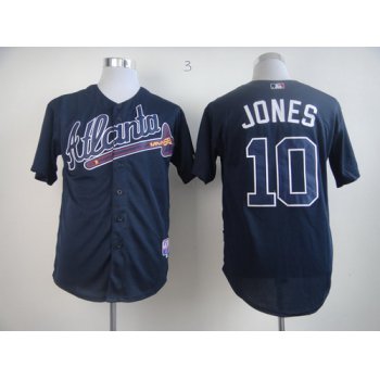 Atlanta Braves #10 Chipper Jones Navy Blue Jersey