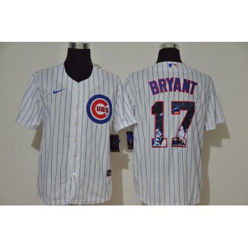 Men's Chicago Cubs #17 Kris Bryant White Unforgettable Moment Stitched Fashion MLB Cool Base Nike Jersey