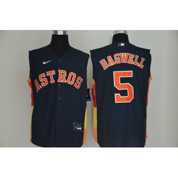 Men's Houston Astros #5 Jeff Bagwell Navy Blue 2020 Cool and Refreshing Sleeveless Fan Stitched MLB Nike Jersey