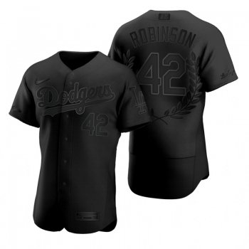 Men's Los Angeles Dodgers #42 Jackie Robinson Black Nike Flexbase Fashion Jersey