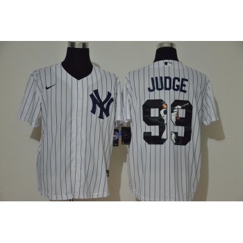 Men's New York Yankees #99 Aaron Judge White Unforgettable Moment Stitched Fashion MLB Cool Base Nike Jersey
