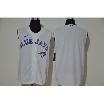 Men's Toronto Blue Jays Blank White 2020 Cool and Refreshing Sleeveless Fan Stitched MLB Nike Jersey