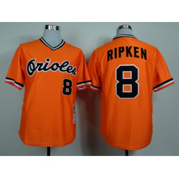Baltimore Orioles #8 Cal Ripken 1982 Orange Throwback Jersey