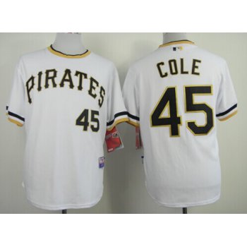 Pittsburgh Pirates #45 Gerrit Cole White Pullover Cool Base Jersey