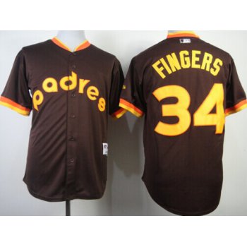 San Diego Padres #34 Rollie Fingers 1984 Brown Jersey