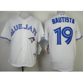 Toronto Blue Jays #19 Jose Bautista White Jersey
