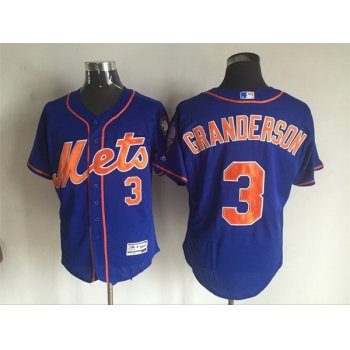 Men's New York Mets #3 Curtis Granderson Blue Cool Base Baseball Jersey