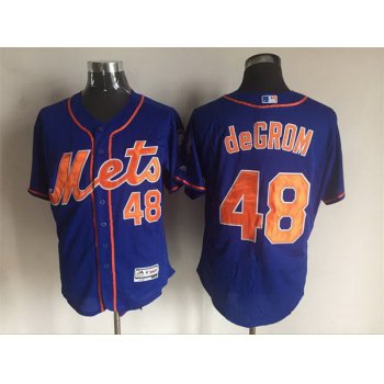 Men's New York Mets #48 Jacob deGrom Blue Cool Base Baseball Jersey