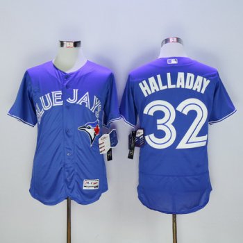 Men's Toronto Blue Jays #32 Roy Halladay Retired Blue 2016 Flexbase Majestic Baseball Jersey