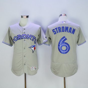 Men's Toronto Blue Jays #6 Marcus Stroman Gray 2016 Flexbase Majestic Baseball Jersey
