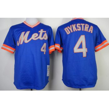 New York Mets #4 Lenny Dykstra 1983 Blue Throwback Jersey