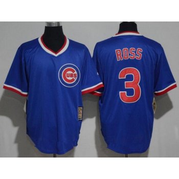 Men's Chicago Cubs #3 David Ross Royal Blue Pullover Stitched MLB Majestic 1994 Cooperstown Collection Jersey