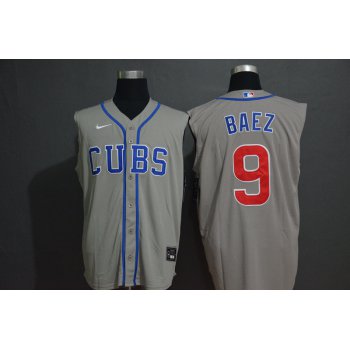 Men's Chicago Cubs #9 Javier Baez Grey 2020 Cool and Refreshing Sleeveless Fan Stitched MLB Nike Jersey