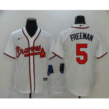 Men's Atlanta Braves #5 Freddie Freeman White Stitched MLB Cool Base Nike Jersey