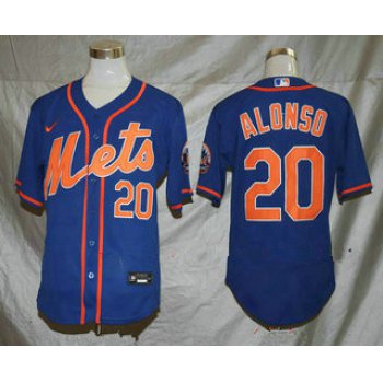 Men's New York Mets #20 Pete Alonso Blue Stitched MLB Flex Base Nike Jersey