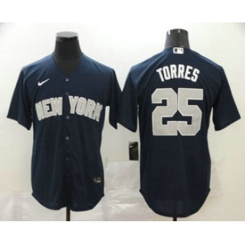 Men's New York Yankees #25 Gleyber Torres Navy Blue Stitched MLB Cool Base Nike Jersey