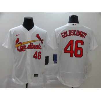 Men's St. Louis Cardinals #46 Paul Goldschmidt White Stitched MLB Flex Base Nike Jersey