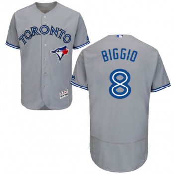 Men's Toronto Blue Jays #8 Cavan Biggio Authentic Gray Flex Base Road Collection Jersey