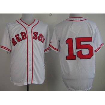 Boston Red Sox #15 Dustin Pedroia 1936 White Jersey
