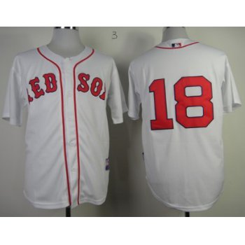 Boston Red Sox #18 Shane Victorino White Jersey