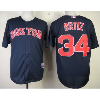 Boston Red Sox #34 David Ortiz Navy Blue Jersey