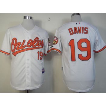 Baltimore Orioles #19 Chris Davis White Jersey