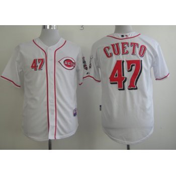 Cincinnati Reds #47 Johnny Cueto White Jersey