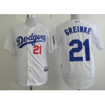 Los Angeles Dodgers #21 Zack Greinke White Jersey