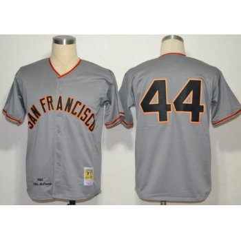 San Francisco Giants #44 Willie McCovey 1962 Gray Wool Throwback Jersey