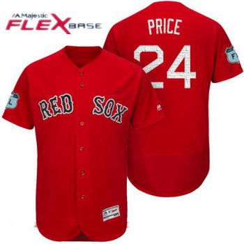 Men's Boston Red Sox #24 David Price Red 2017 Spring Training Stitched MLB Majestic Flex Base Jersey