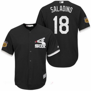 Men's Chicago White Sox #18 Tyler Saladino Black 2017 Spring Training Stitched MLB Majestic Cool Base Jersey