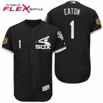 Men's Chicago White Sox #1 Adam Eaton Black 2017 Spring Training Stitched MLB Majestic Flex Base Jersey