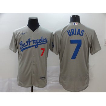 Men's Los Angeles Dodgers #7 Julio Urias Gray Stitched MLB Flex Base Nike Jersey