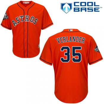 Astros #35 Justin Verlander Orange New Cool Base 2019 World Series Bound Stitched Baseball Jersey