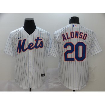 Men's New York Mets #20 Pete Alonso White Stitched MLB Cool Base Nike Jersey