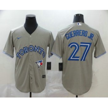 Men's Toronto Blue Jays #27 Vladimir Guerrero Jr. Gray Stitched MLB Cool Base Nike Jersey