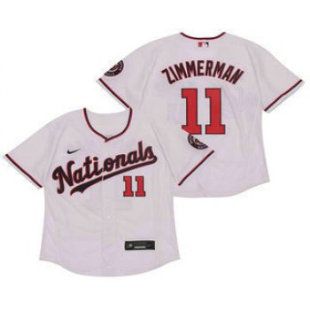 Men's Washington Nationals #11 Ryan Zimmerman White Stitched MLB Flex Base Nike Jersey