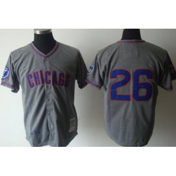 Chicago Cubs #26 Billy Williams 1968 Gray Wool Throwback Jersey