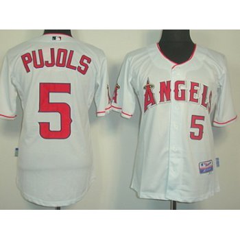 LA Angels of Anaheim #5 Albert Pujols White Jersey