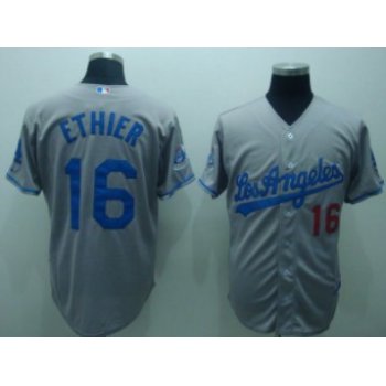 Los Angeles Dodgers #16 Andre Ethier Gray Jersey