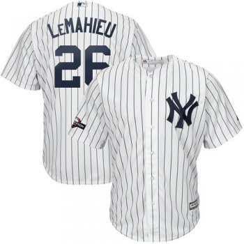 New York Yankees #26 DJ LeMahieu Majestic 2019 Postseason Official Cool Base Player White Navy Jersey