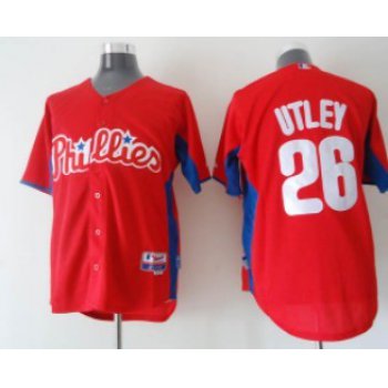Philadelphia Phillies #26 Chase Utley Red BP Jersey