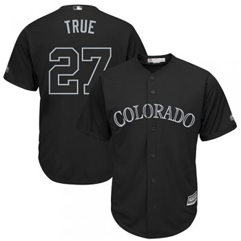 Rockies #27 Trevor Story Black True Players Weekend Cool Base Stitched Baseball Jersey