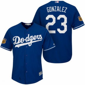 Men's Los Angeles Dodgers #23 Adrian Gonzalez Royal Blue 2017 Spring Training Stitched MLB Majestic Cool Base Jersey