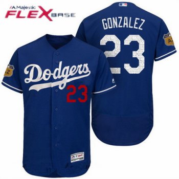 Men's Los Angeles Dodgers #23 Adrian Gonzalez Royal Blue 2017 Spring Training Stitched MLB Majestic Flex Base Jersey