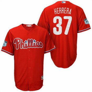 Men's Philadelphia Phillies #37 Odubel Herrera Red 2017 Spring Training Stitched MLB Majestic Cool Base Jersey