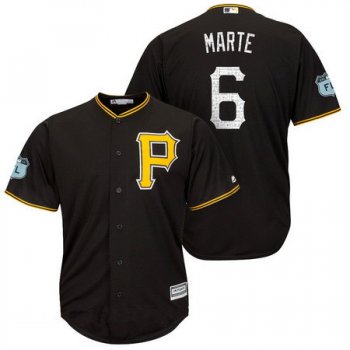 Men's Pittsburgh Pirates #6 Starling Marte Black 2017 Spring Training Stitched MLB Majestic Cool Base Jersey