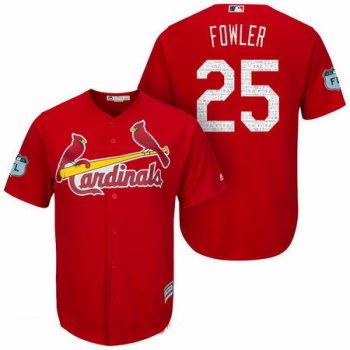 Men's St. Louis Cardinals #25 Dexter Fowler Red 2017 Spring Training Stitched MLB Majestic Cool Base Jersey