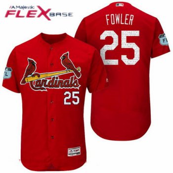Men's St. Louis Cardinals #25 Dexter Fowler Red 2017 Spring Training Stitched MLB Majestic Flex Base Jersey