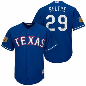 Men's Texas Rangers #29 Adrian Beltre Royal Blue 2017 Spring Training Stitched MLB Majestic Cool Base Jersey